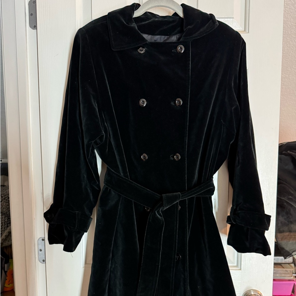 Black Velvet Double-Breasted Coat
